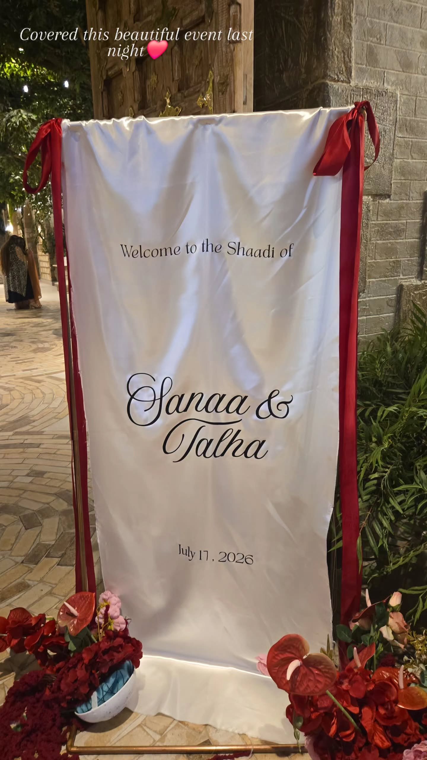 Wedding welcome display photographed at a SpixBooth event